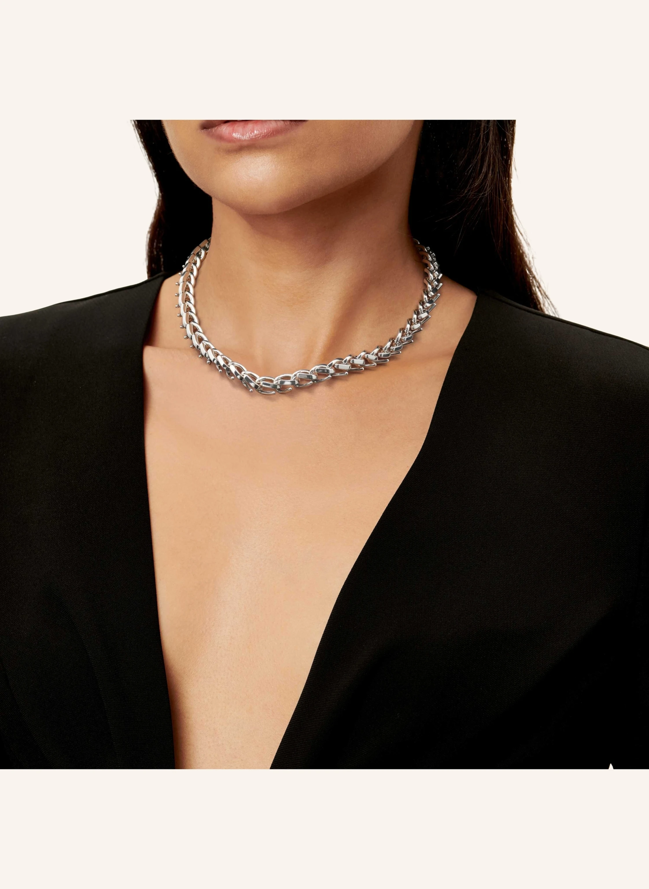 TIFFANY & Co. Tiffany Forge MITTELGROSSE GLIEDERHALSKETTE aus hochglanzpoliertem Sterlingsilber