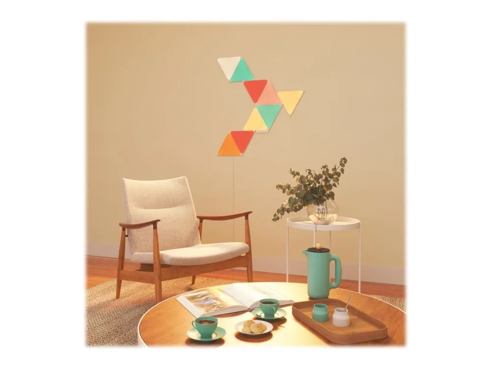 Nanoleaf Shapes Smarter Kit - Trådløst belysningssæt - LED x 15 - 1.7 W - klasse G - 16 millioner farver - 1200-6500 K - triangel