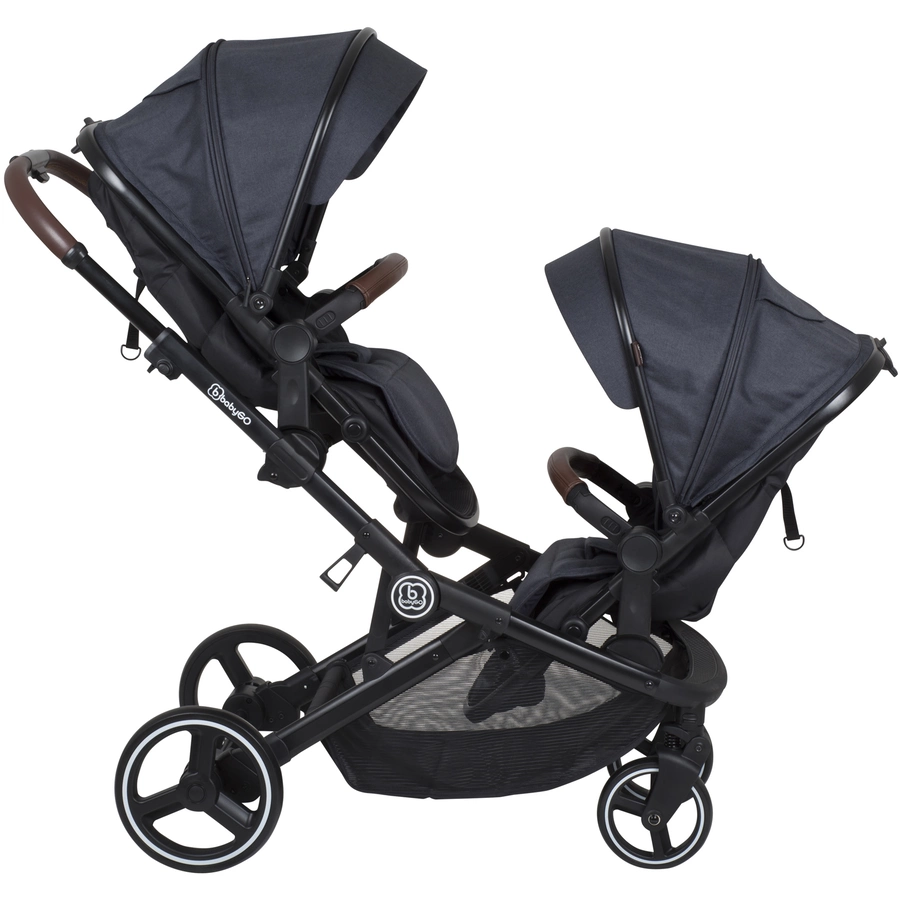 babyGO Geschwisterwagen Twinner Grey