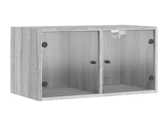 Armoire murale avec portes en verre sonoma gris 68,5x37x35 cm