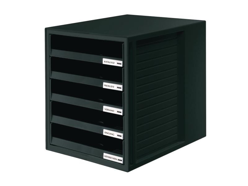 HAN Schubladenbox A4 Schrank-Set, Schwarz Schubladenbox