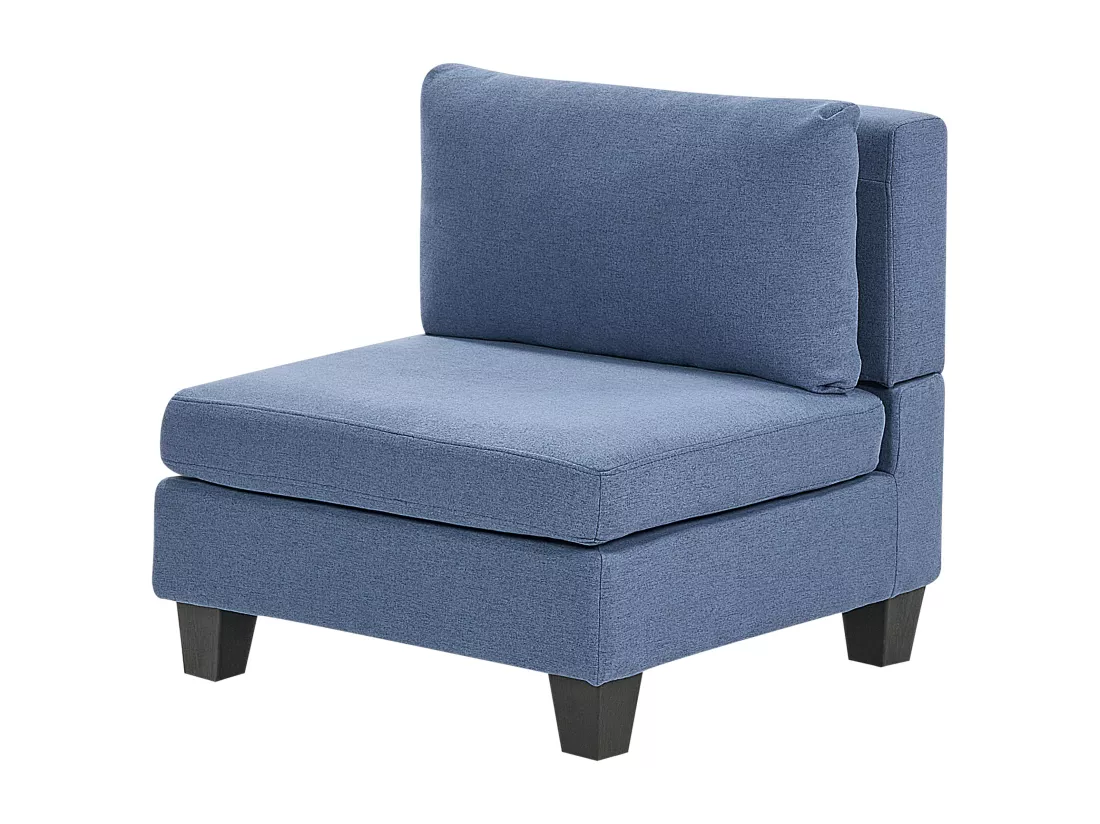 Canapé modulable 5 places en tissu bleu avec ottoman UNSTAD