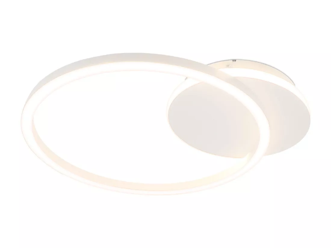 NETTLIFE Plafonnier LED Salon 24W Noir Moderne 2 Anneaux 3000K Blanc Chaud