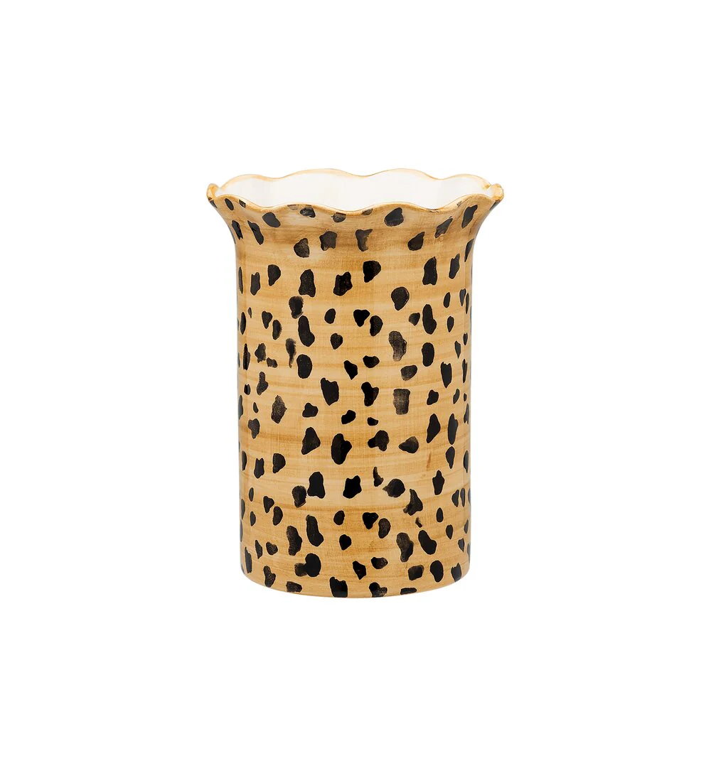 Anna + Nina  Leopard Vase, brun - H21 cm.