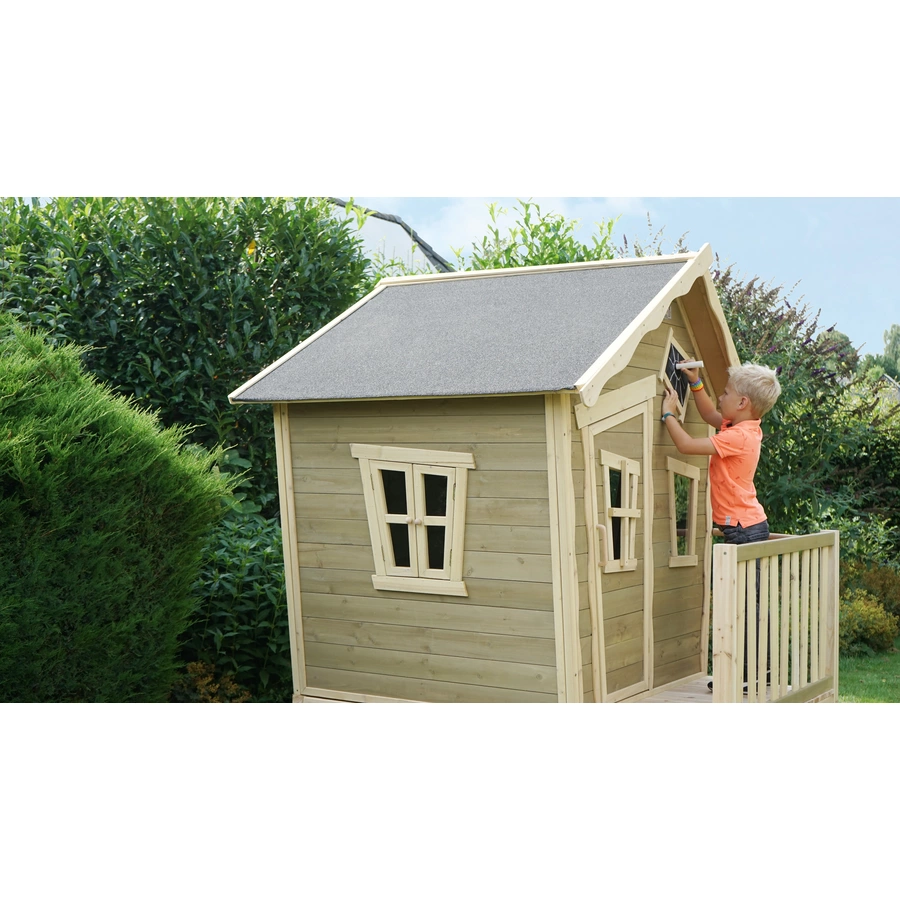 EXIT Holzspielhaus Crooky 300, graubeige