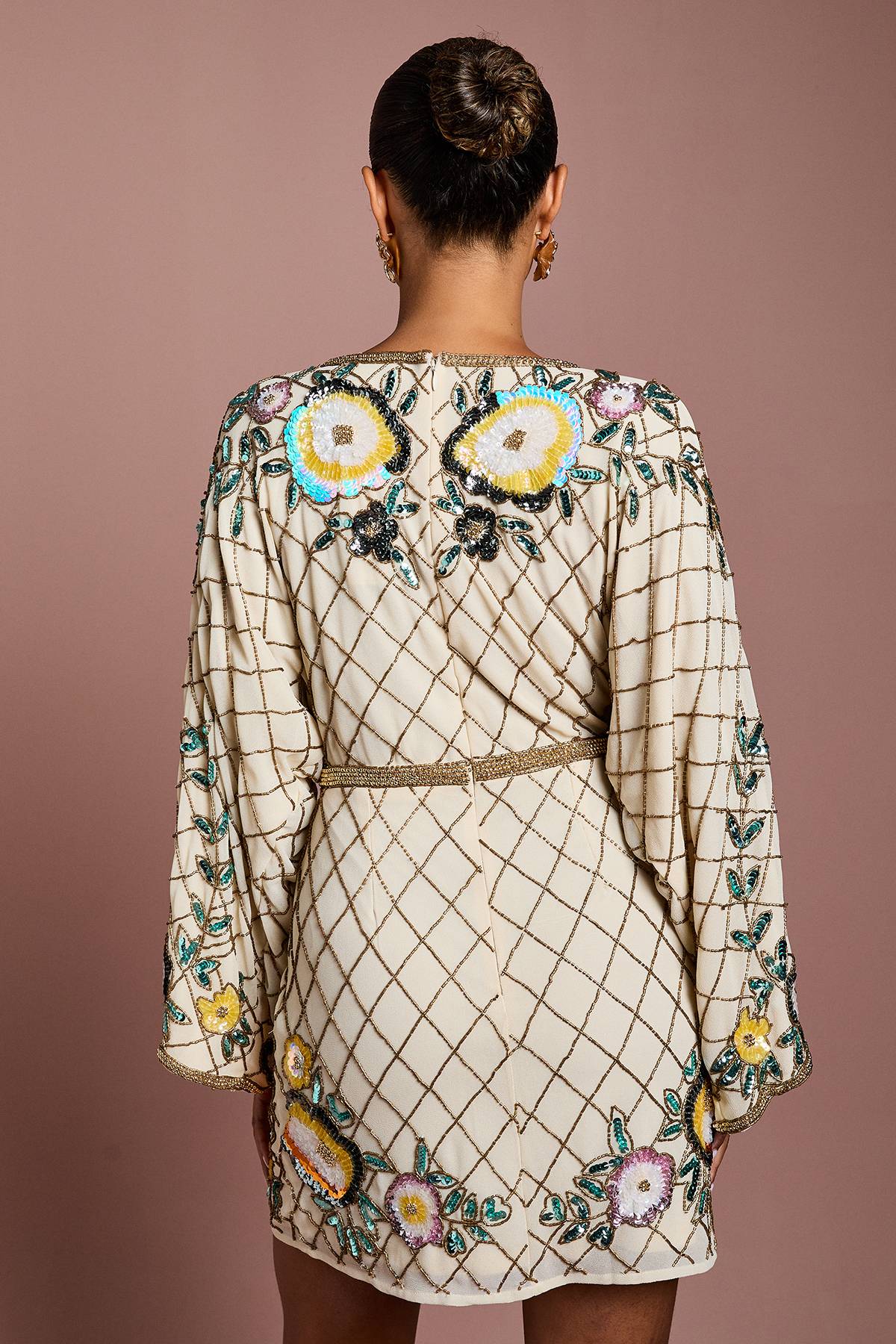 Coast Robe Courte Portefeuille à Ornements Floraux Taille Petite