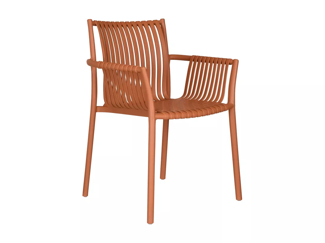 Lot de 4 fauteuils de jardin empilables en polypropylène - Terracotta - SIHOLI de MYLIA