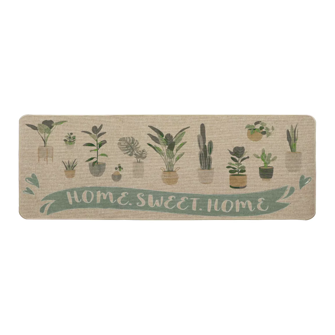 Tapis d'entrée antidérapant (50 x 140 cm) Home Sweet Home Beige