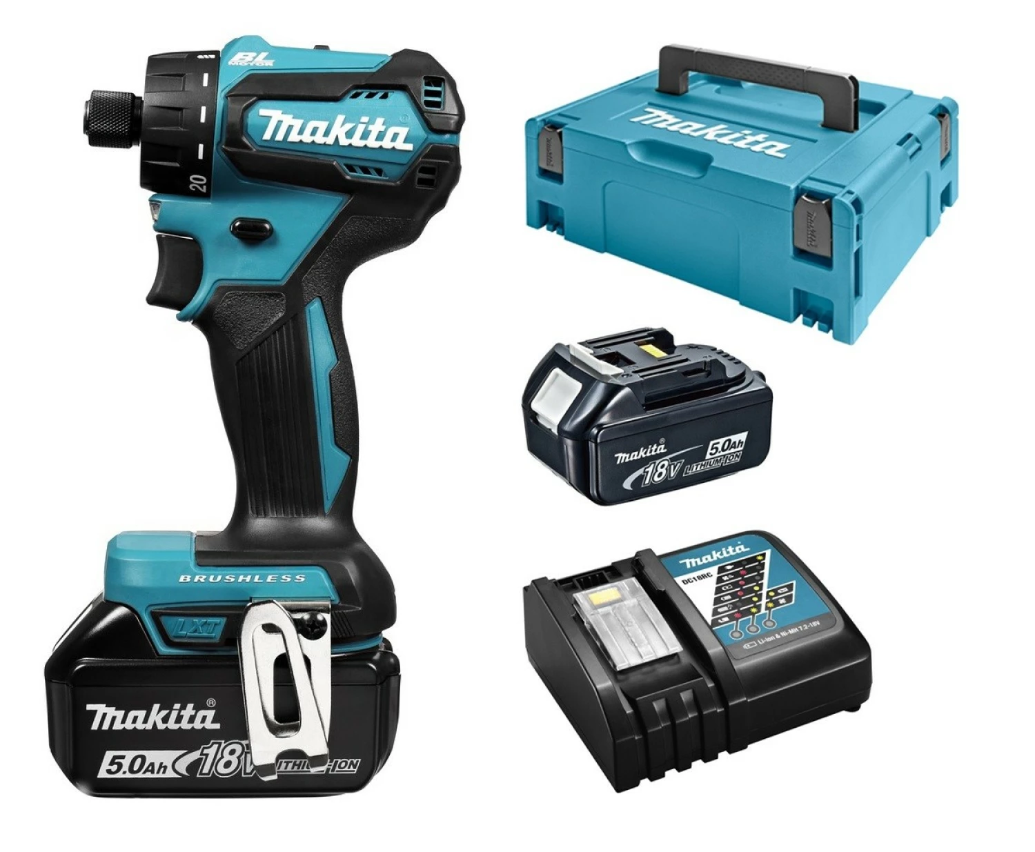 Makita DDF083RTJ 18V Li-Ion accu boor-/schroefmachine set (2x 5.0Ah accu) in Mbox - koolborstelloos