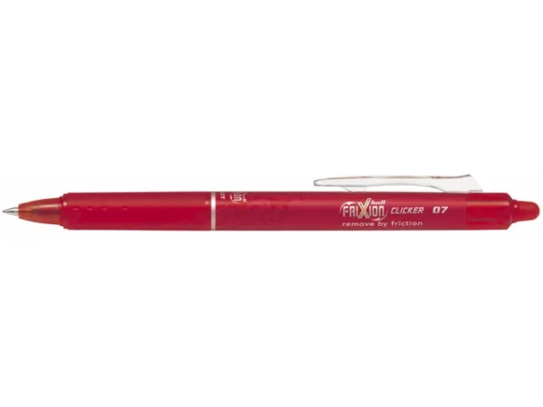 Pilot FriXion Clicker rød medium 0,7 mm - (12 stk.)