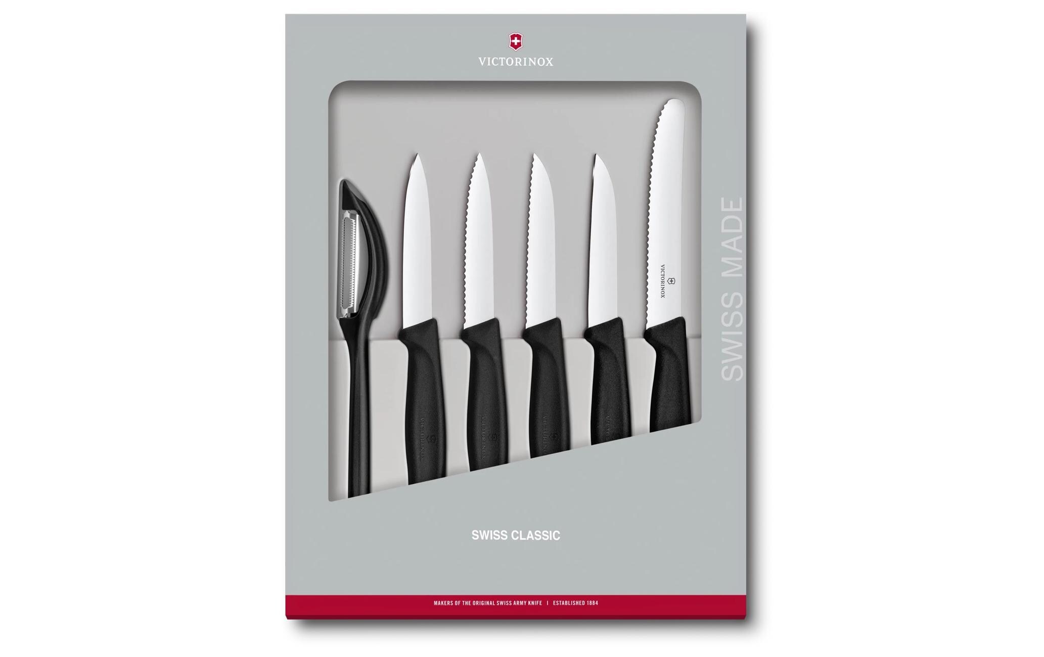 Gemüsemesser Swiss Classic 6-teilig, SchwarzGemüsemesser-Set