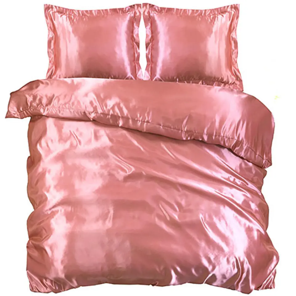 Glanzend Satijnen Dekbedovertrek Beauty Silk Oude Roze-1-persoons (...