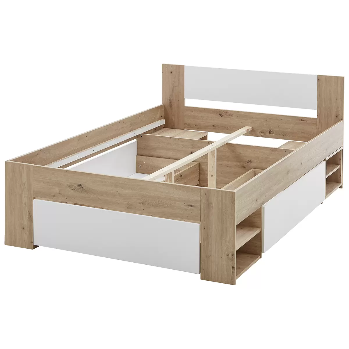 Bett Azurro 2 140x200 Artisan Eiche,weiss
