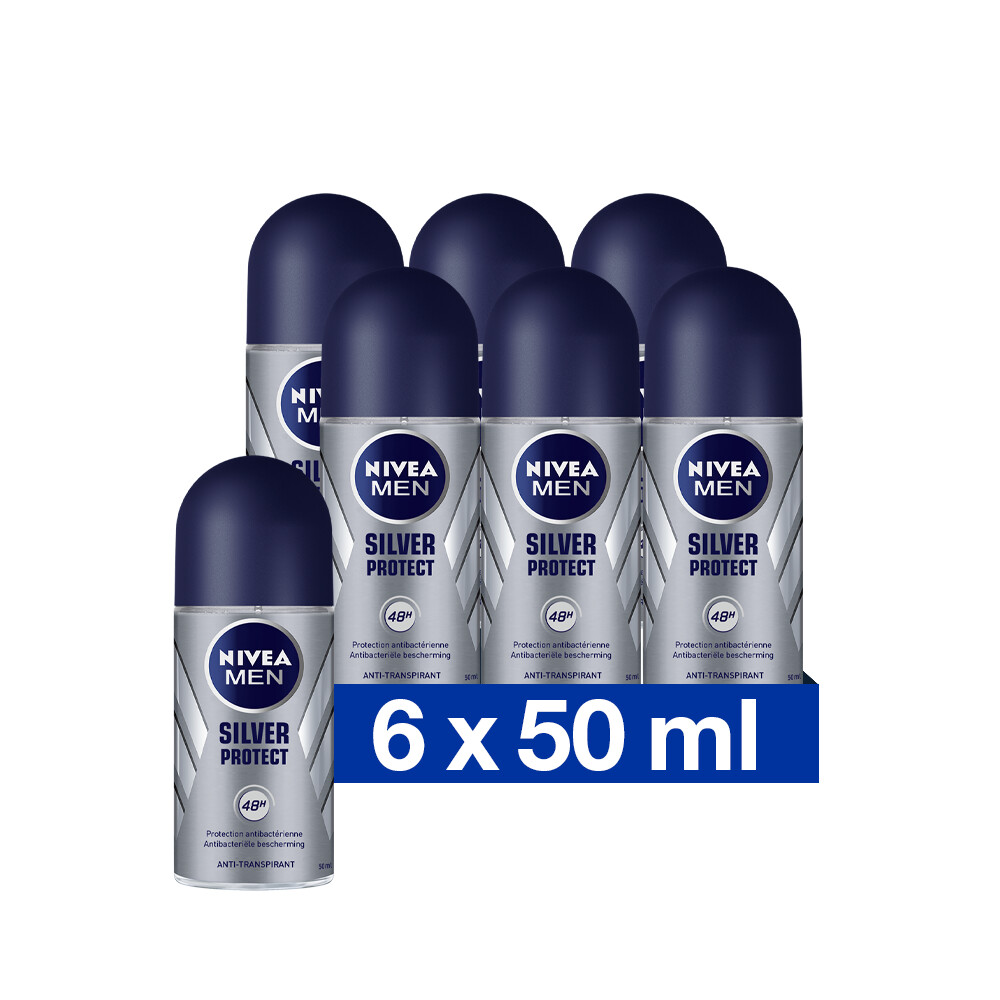 6x Nivea Men Deodorant Roller Silver Protect Dynamic Power50 ml