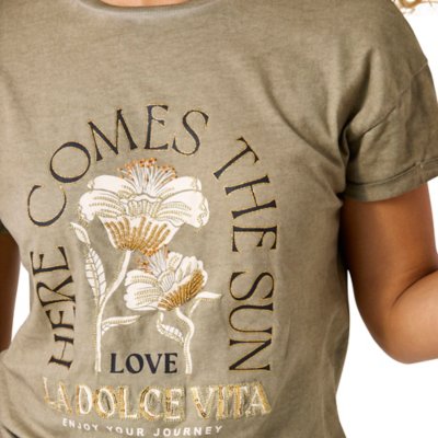 Tee-shirt à manches courtes femme à col rond GARCIA