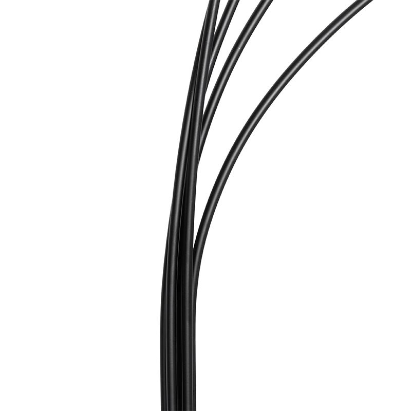 Design vloerlamp zwart met smoke glas 5-lichts - Sixties Marmo