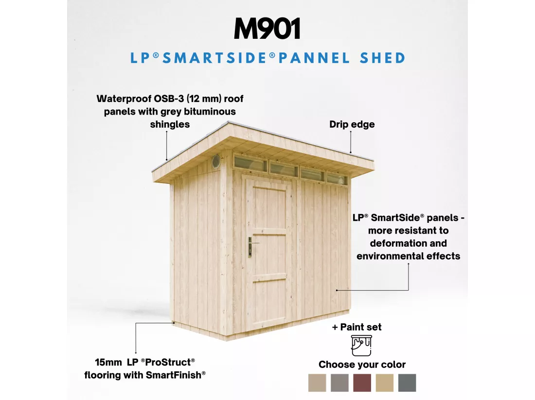 Abri de Jardin Qualité Premium 3m²/L161xL294xH239 cm - Timbela M901-TUNDRA GREY