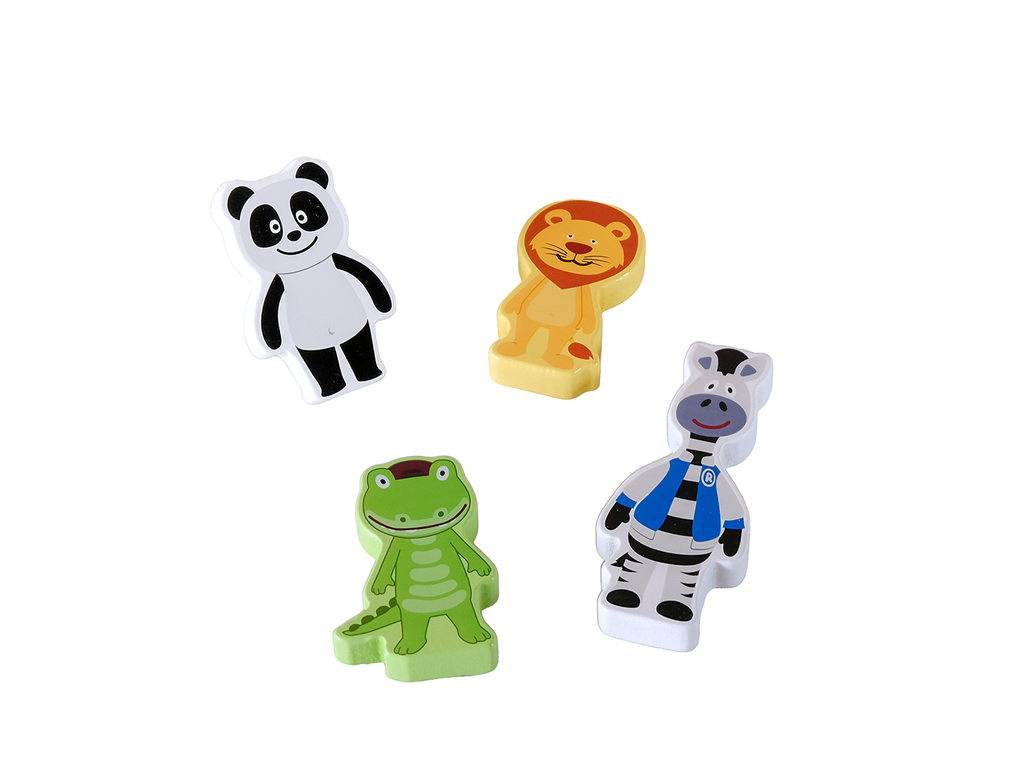 PANDA - CONJUNTO DE FIGURAS MADEIRA