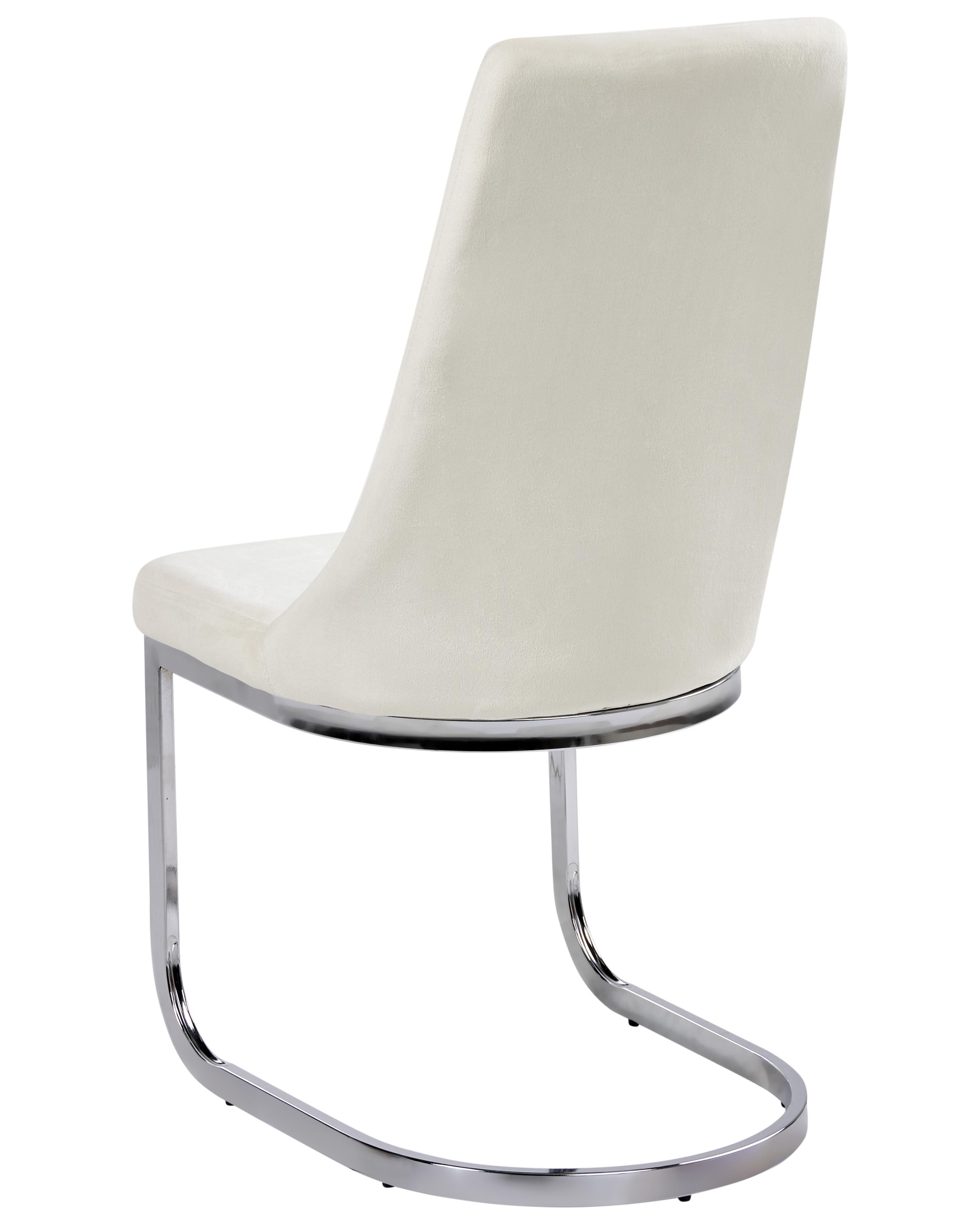 Set van 2 eetkamerstoelen ALTOONA Fluweel Gebroken wit
