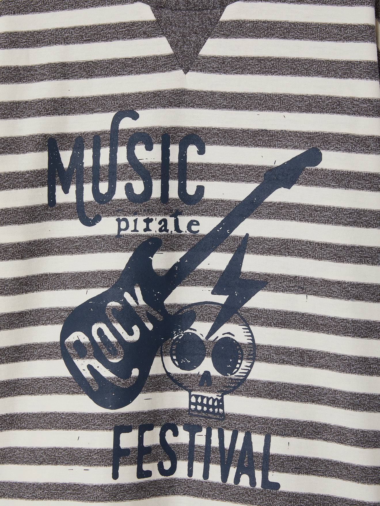 Camiseta listrada com estampa 