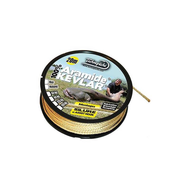 Tresse A Bas De Ligne Technipêche Kevlar Silure - Noir