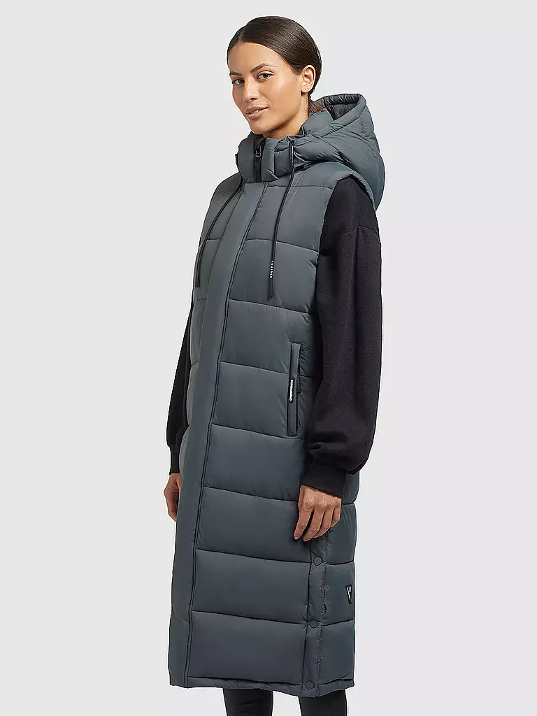 KHUJO Steppgilet THE MAGNETA MATT grau