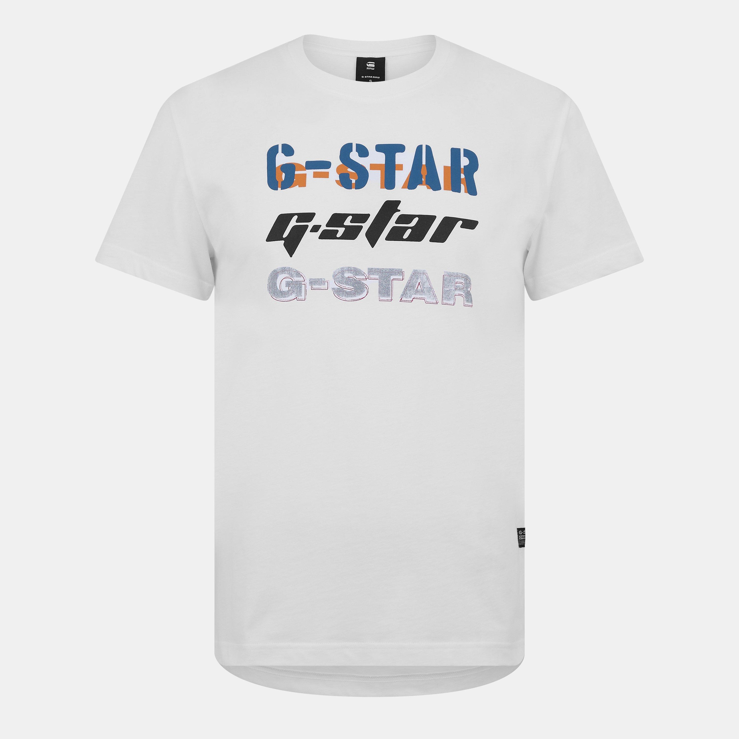 G Star Triple Logo Graphic T Shirt