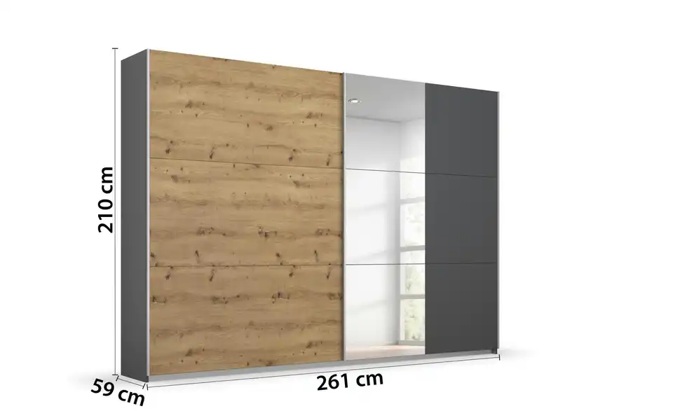Schwebetürenschrank 261 cm