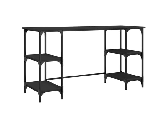 VIDAXL - Bureau noir 140x50x75 cm métal et bois d'ingénierie