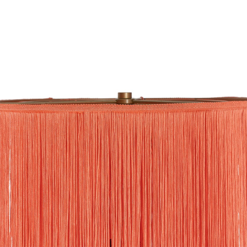 QAZQA - Oosterse vloerlamp goud I messing roze kap met franje - Franxa I woonkamer I slaapkamer - staal langwerpig - LED geschikt E27