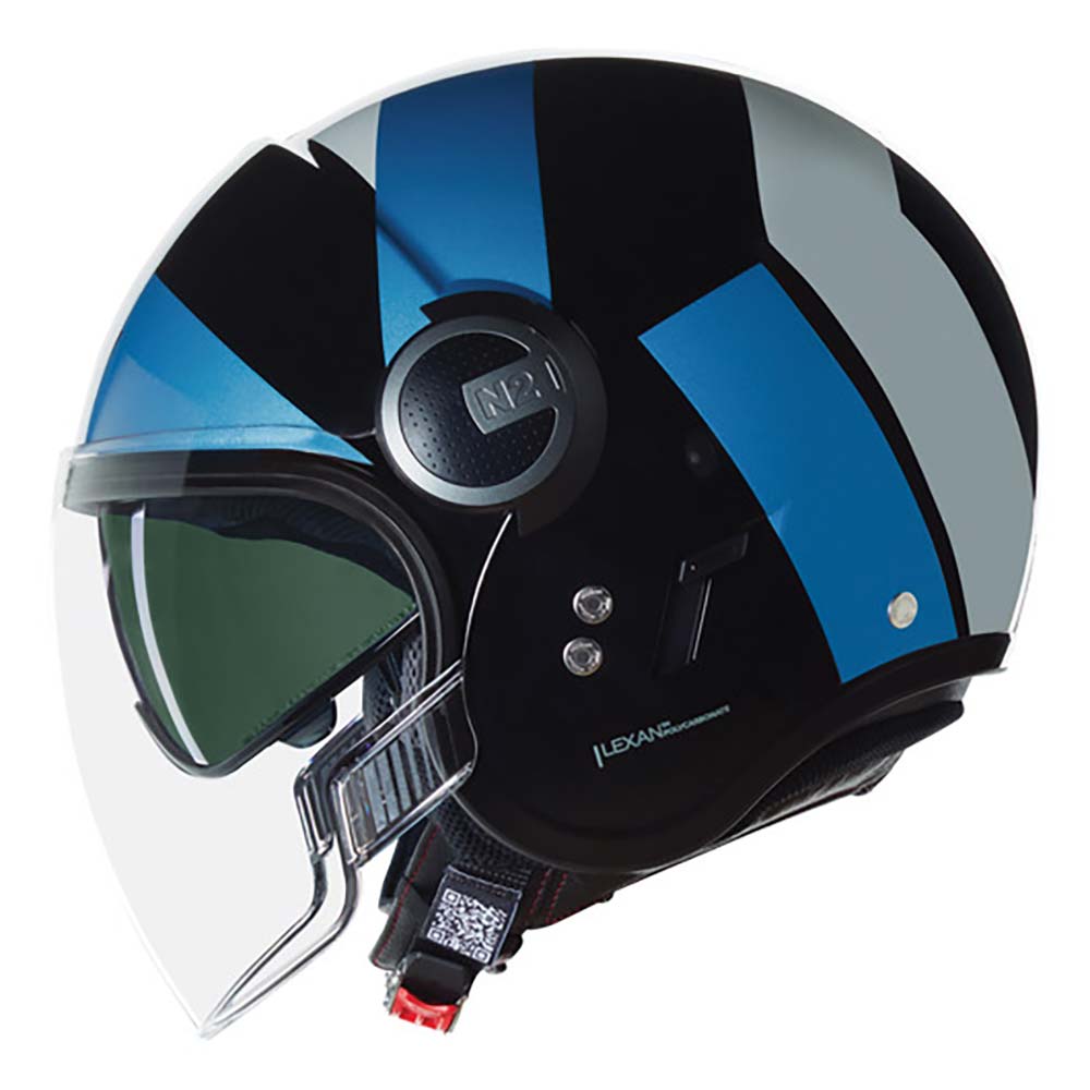 Nolan - Casque N21 Visor Tangente Noir / Bleu / Argent / Brillant