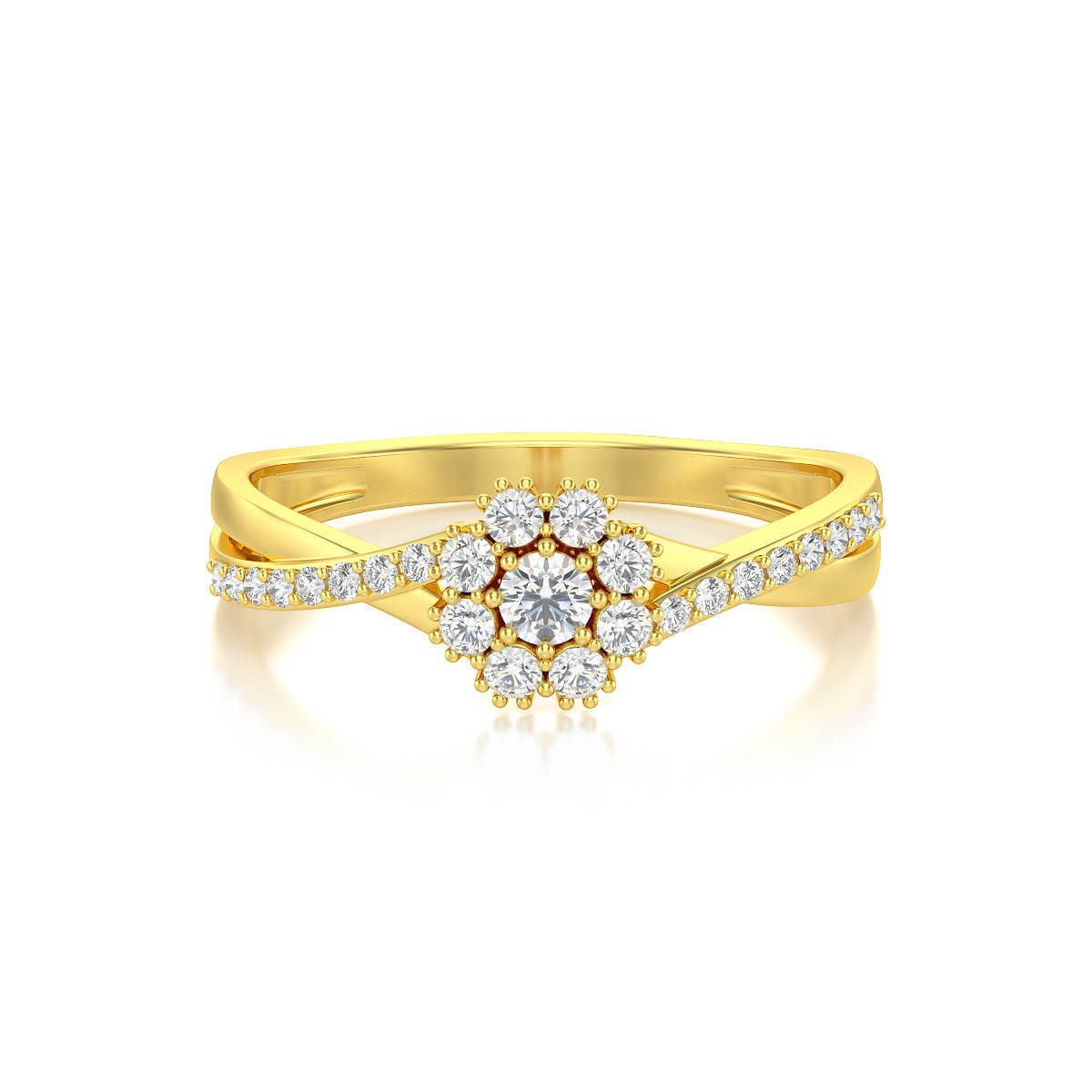 Bague ADEN Or 750 Jaune Diamants 2.02grs