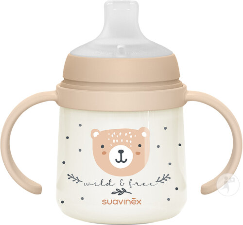 Suavinex Wild&Free Biberon A Anses +6 Mois Night And Day Marron 150ml