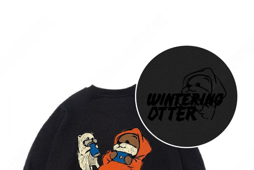 SeoulPop - Otter Print Loose-Fit Sweatshirt