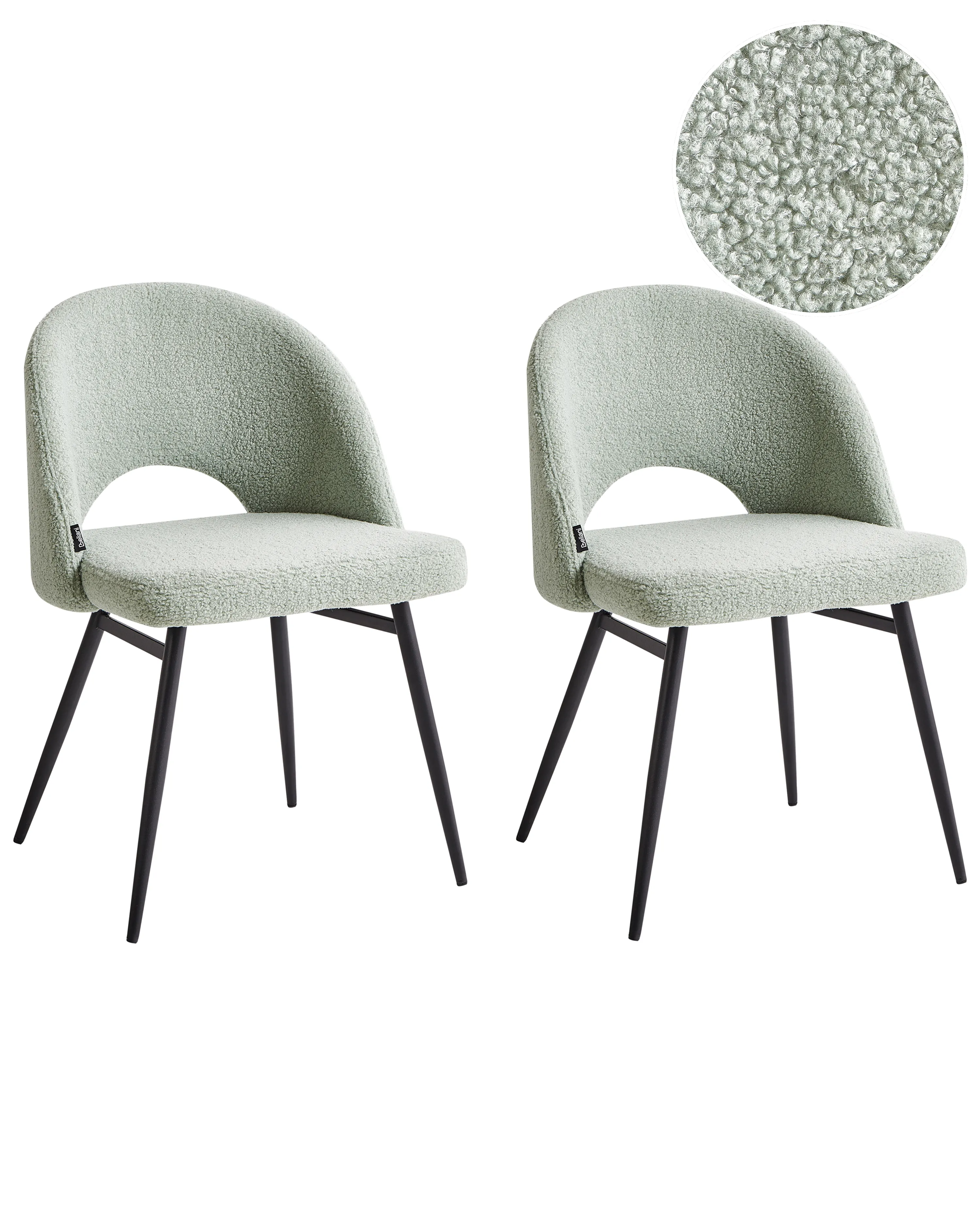 Set van 2 eetkamerstoelen ONAGA Bouclé Lichtgroen