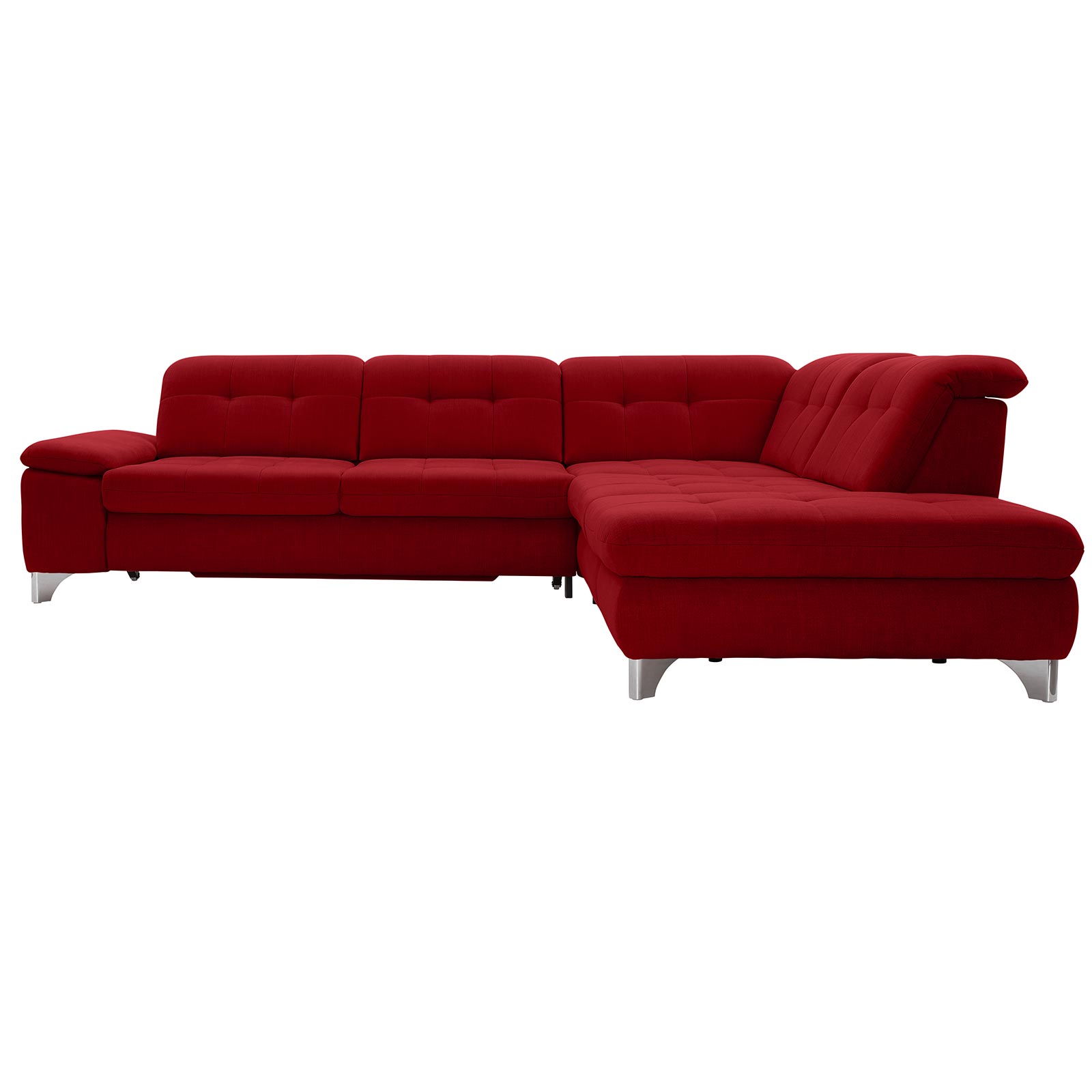 polsterpower Ecksofa - Miro bordeaux - Basismodell - Ottomane rechts