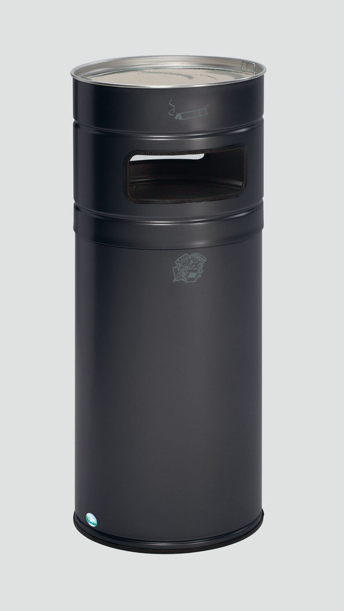 PROREGAL Robuuste Combi-asbak met 2 compartimenten, 104 liter, HxBxD 99 x 43,5 x 43,5 cm, Gegalvaniseerd staal, Antraciet