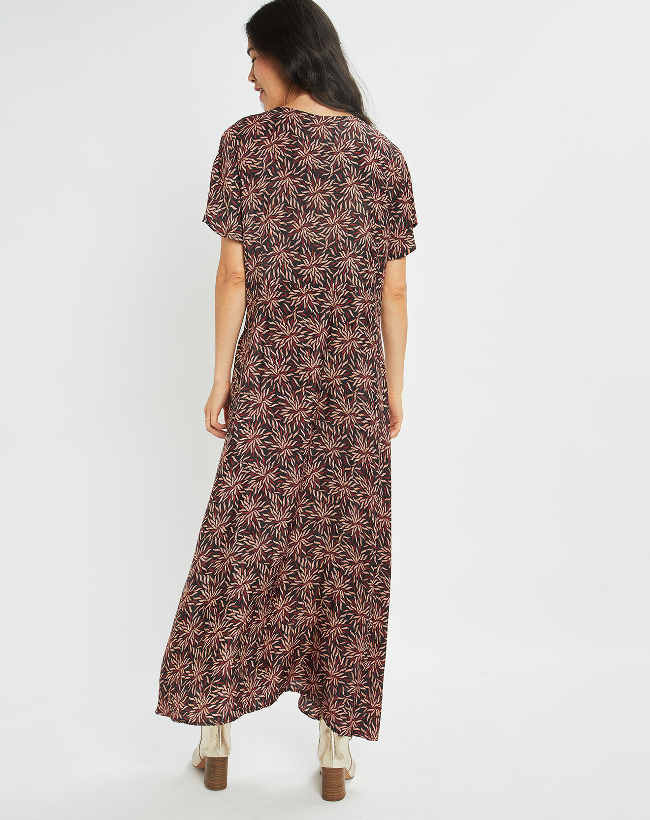 Lauren Vidal Robe en Soie mélangée Soan imprimée étoile rouge/noir