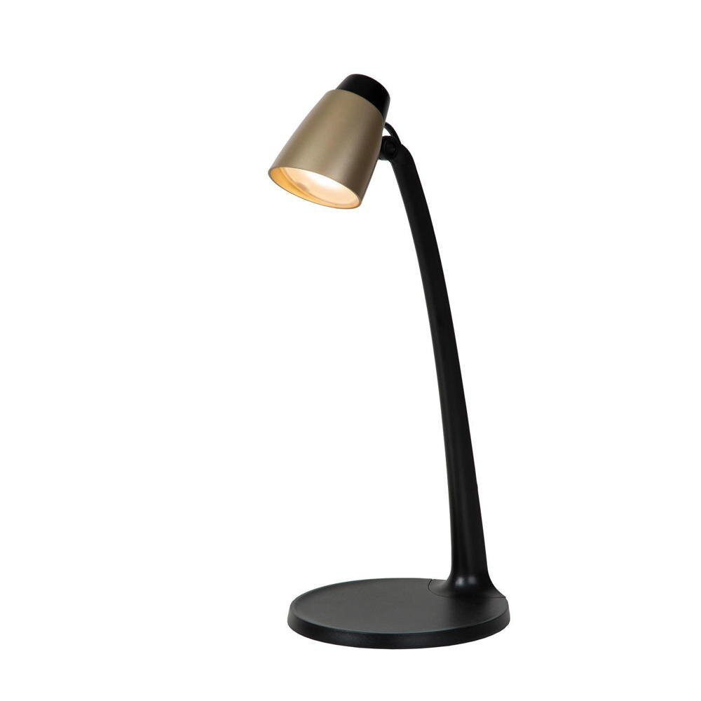 Ludo LED tafellamp in mat goud en zwart, 4,5W, 350lm