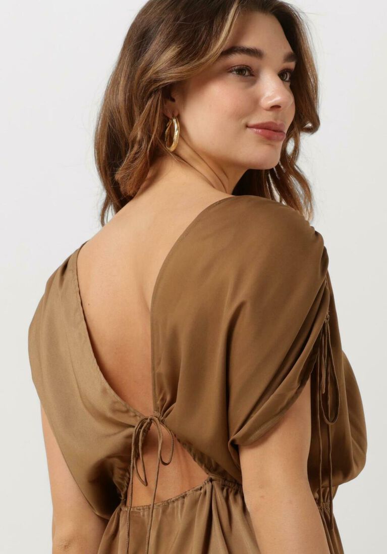 SECOND FEMALE camel second female midi jurk mingai dress