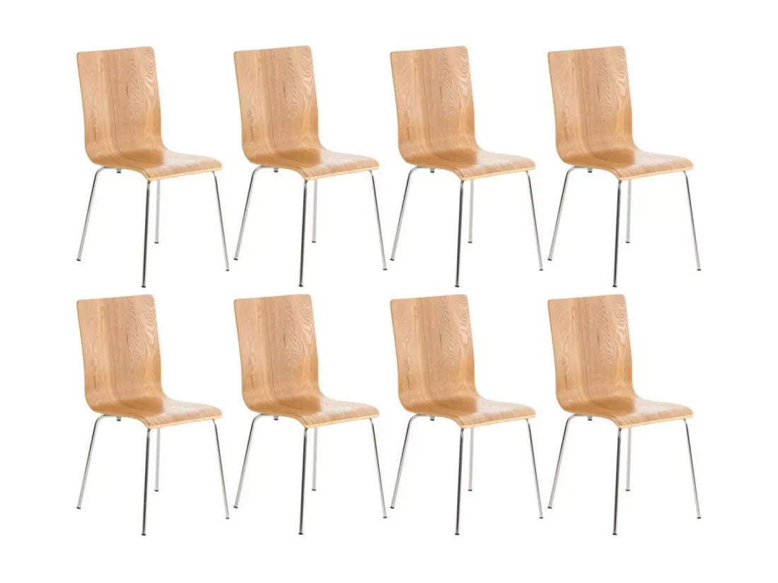 Lot de 8 Chaise de conférence - Bois & Antique - Chêne - PEPE