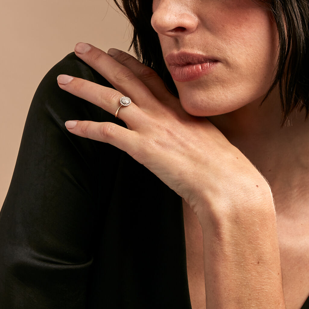 Bague Soleil D'hiver Or Jaune Diamant