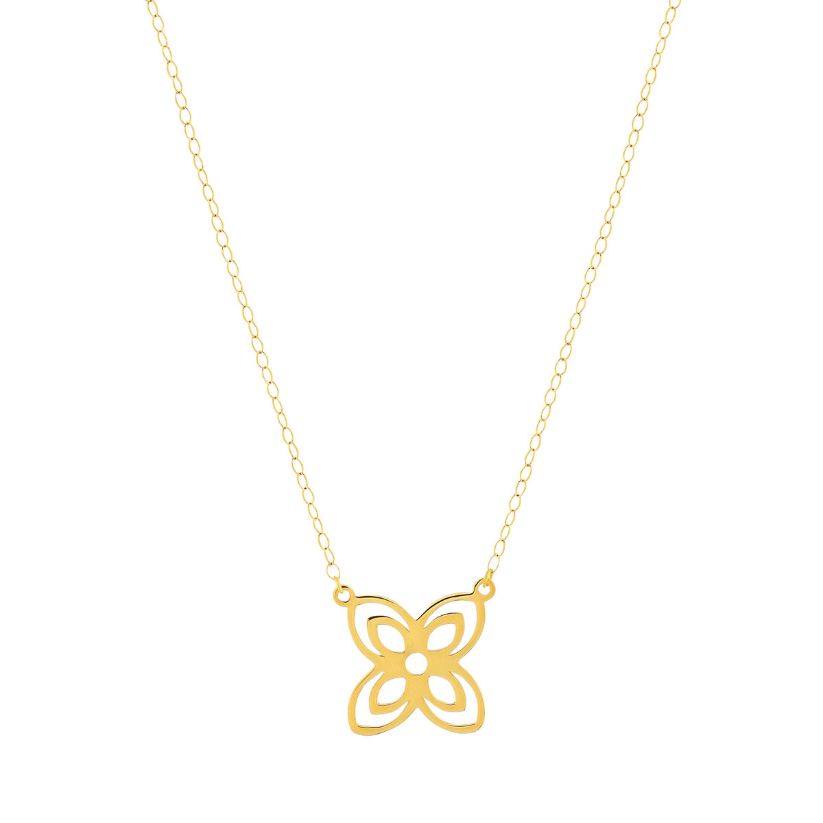 Collier or jaune 750 45 ar 42 motif fleur