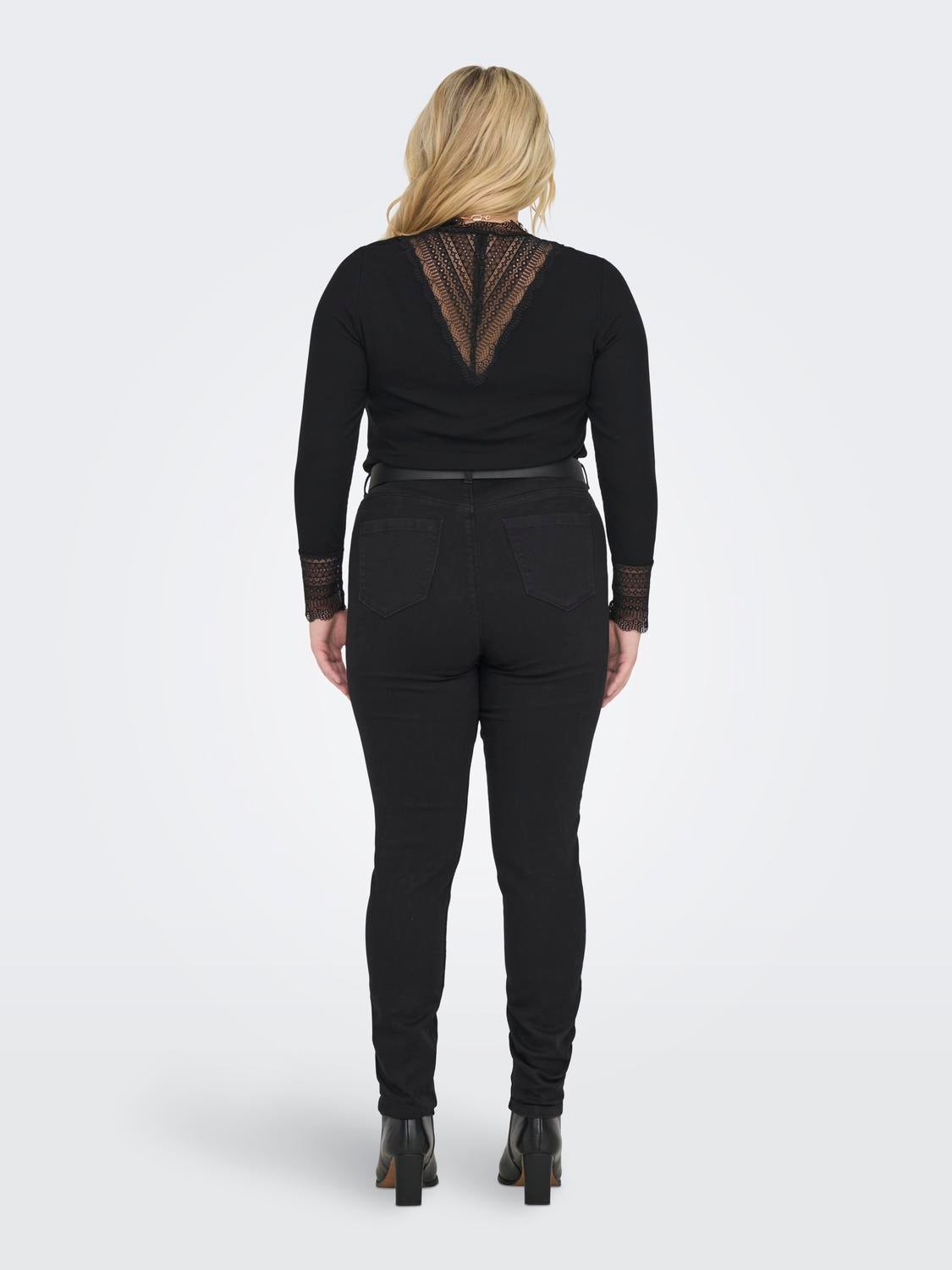 CARULTIMATE Mittlere Taille Skinny Fit Jeans Black Denim
