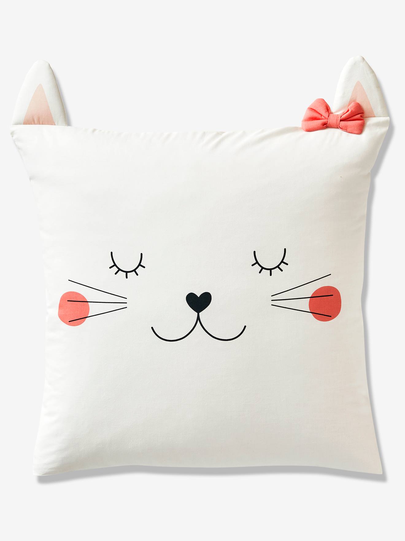 Conjunto infantil Chat Waou com capa de edredom e fronha, azul escuro liso com estampas.