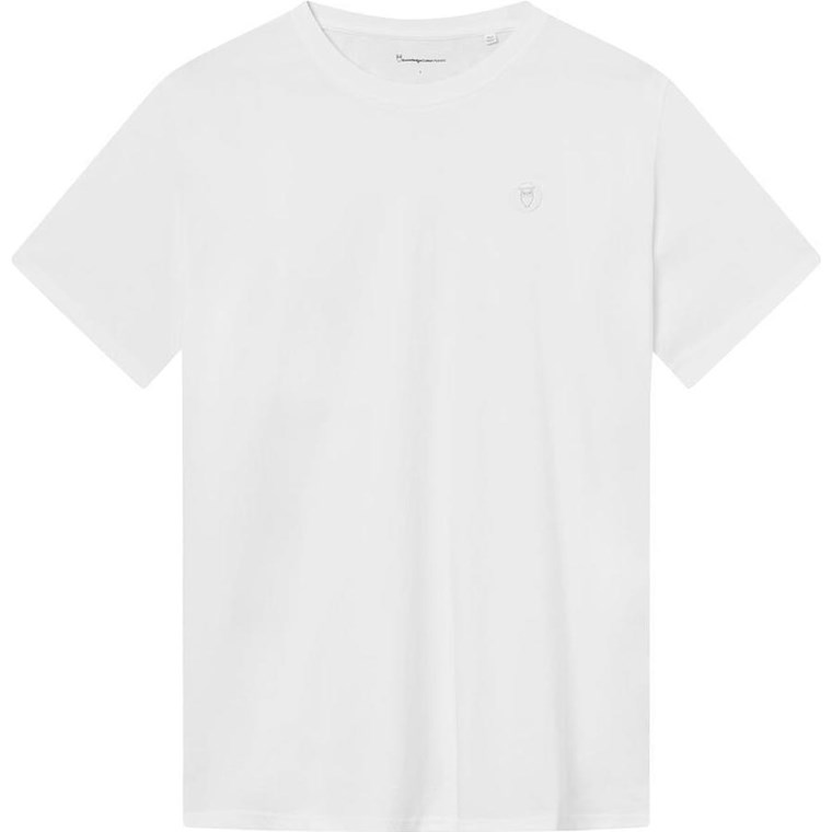 KnowledgeCotton Apparel Loke Badge Tee Bright White