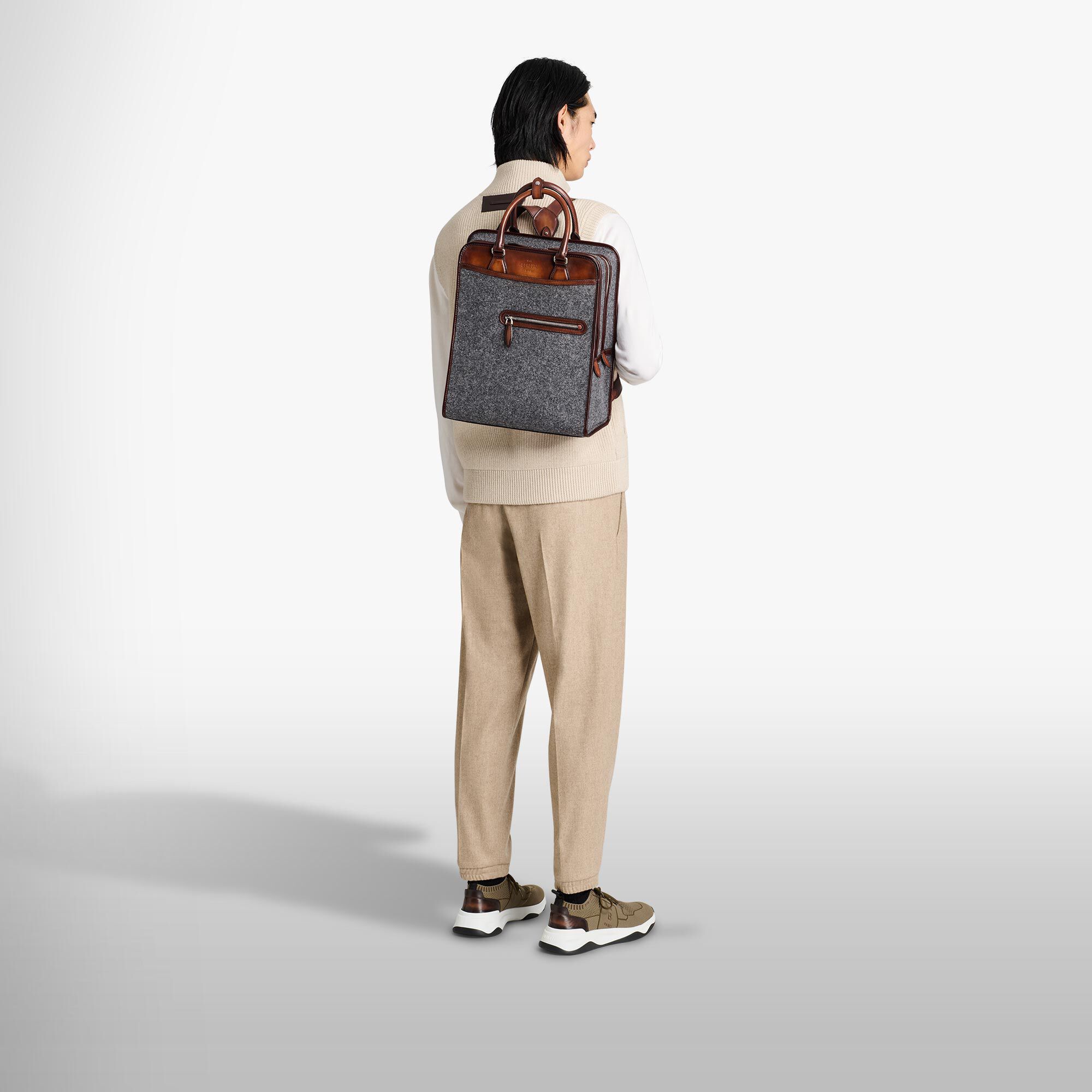 Sac A Dos Premier Jour En Laine Et Cuir