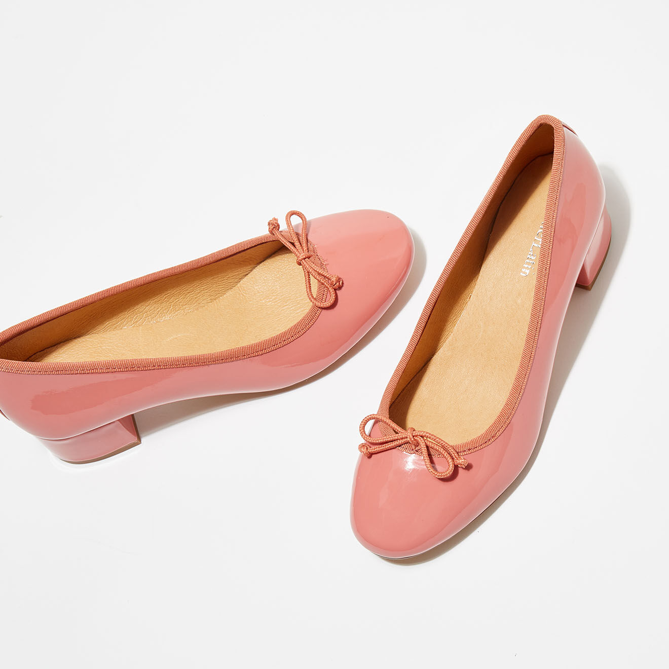 Quartier Latin Ballerines en Cuir Vernis Diane corail - Talon 3.5 cm