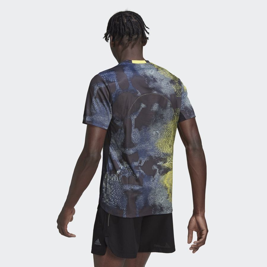 adidas T-Shirt Designed for Training HIIT - Bleu Marine/Noir/Jaune
