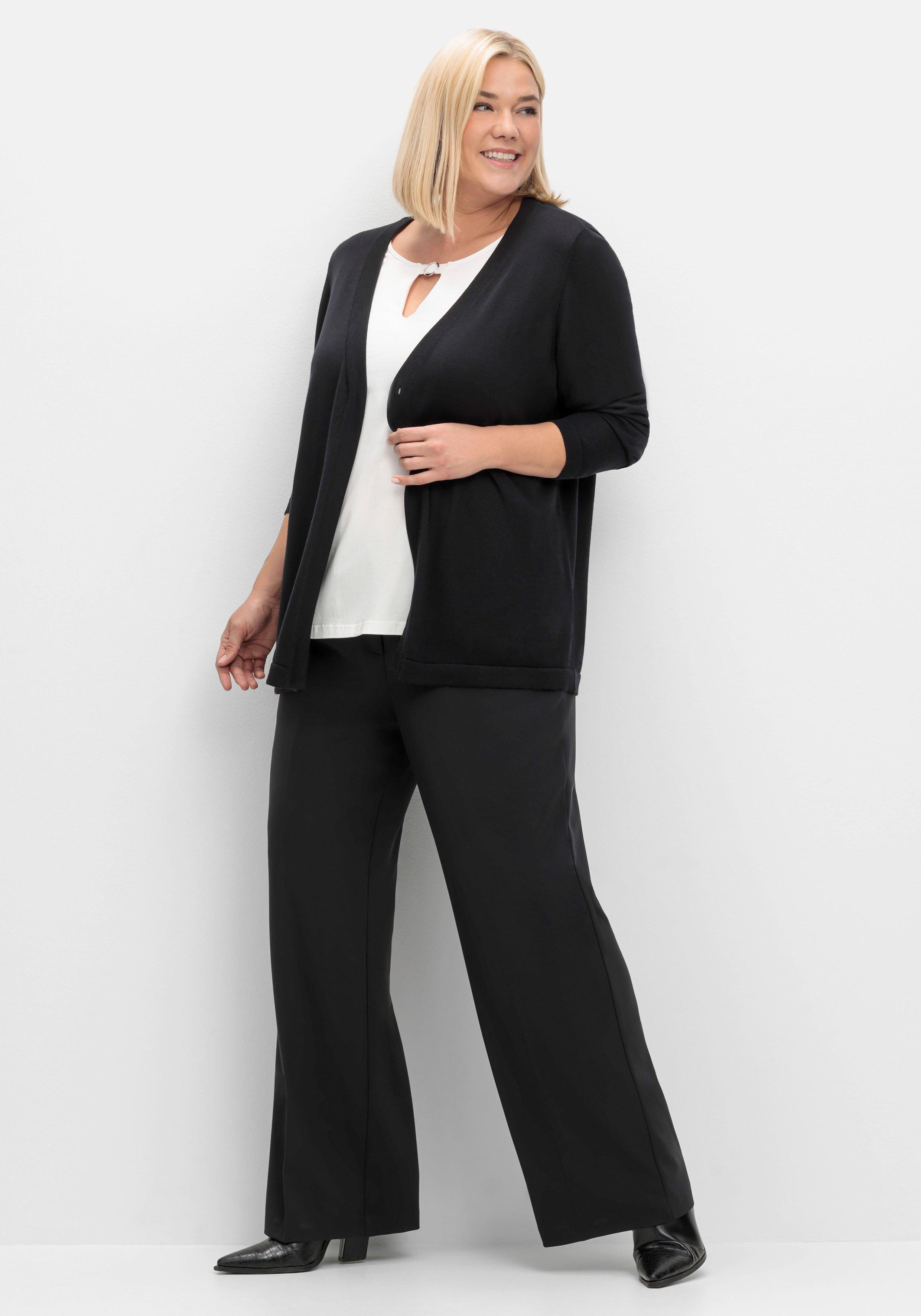 Leichte Feinstrickjacke mit 1-Knopf-Verschluss